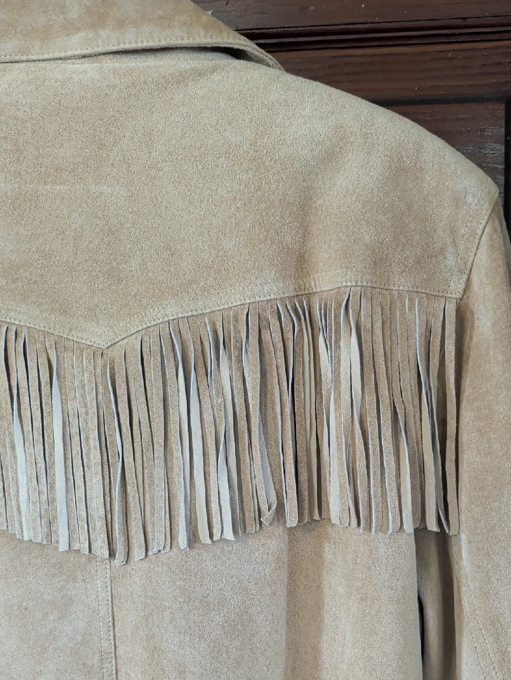 Vintage Tan Leather Suede Fringe Western Jacket L - Picture 6 of 16
